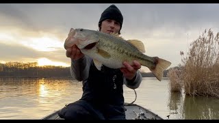 BEST WINTER BASS FISHING  Illinois Cooling Lake [upl. by Rahmann]