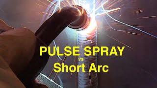 3G MIG Uphill Pulse Spray vs Short Circuit [upl. by Rahab751]