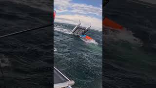 HOBIE 14 PITCHPOLE ON THE FINISH LINE  Hot Rod Waterhouse in Jervis Bay Australia [upl. by Trilby]