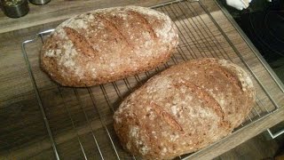 Brot backen BIO Vollkornbrot mit Dinkel und Roggenmehl [upl. by Navac]