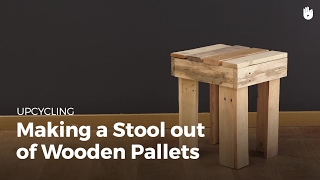 DIY Pallet Projects Wooden Stool  Upcycling [upl. by Trinidad]