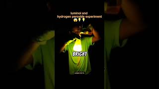 luminol mixes with hydrogen peroxide 🔥💥☄️ scienceexperiment science chemistry [upl. by Tshombe]