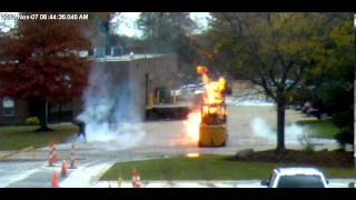 Tow motor hits propane tank causes explosion in Mentor Ohio [upl. by Edmee]