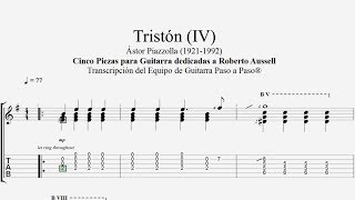 Tristón IV  Ástor Piazzolla  Tablatura por Jesús Amaya [upl. by Andriette]