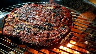 How to reverse sear steak  Weber Kettle step by step process Tomahawk [upl. by Natsud]