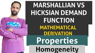 Marshallian vs Hicksian demand function Derivation  Properties [upl. by Corotto648]