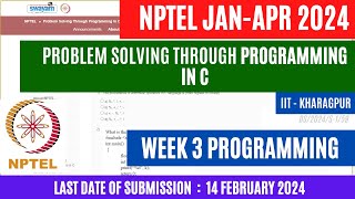 NPTEL Problem Solving Through Programming in C Week 3 Assignment  OPEducore [upl. by Cale]