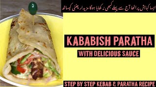 Kababish Paratha Recipe with Delicious Sauces  Step By Step kebab paratha Recipe  کبابش پراٹھا [upl. by Junieta]