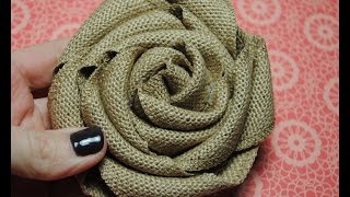 Stampin Up Burlap Ribbon Burlap Rolled Flower Tutorial [upl. by Ennaej744]