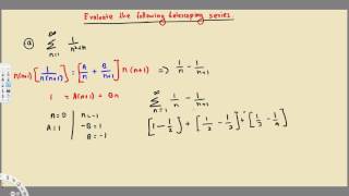 Telescoping Series  Finding the Sum  Example 2  Calculus [upl. by Arda318]