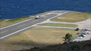 Landing Saba WinAir Twin Otter Juancho E Yrausquin Airport TNCS  SAB [upl. by Idnir701]