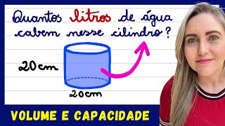 VOLUME E CAPACIDADE DO CILINDRO APRENDA CALCULAR QUANTOS LITROS CABEM EXPLICAÇÃO DO CONTEÚDO 📚🚀 [upl. by Hamilah]