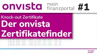 Zertifikate finden mit dem onvista Zertifikate Finder [upl. by Wilfred]