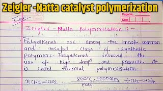 ziegler natta polymerization [upl. by Isus]