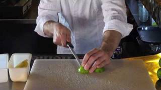 How to Cut Lime Wedges Cutting Limes Bartending Tutorial [upl. by Annawat]