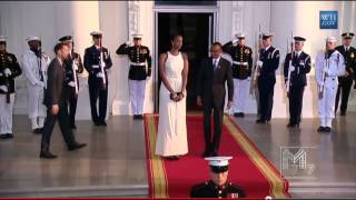 President Paul Kagame and His Daughter Ange Arrives at the White Hosue 8 5 2014 [upl. by Qifar]