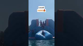 More AIRBAG LAUNCH but they get progressively higher 🔼 PART 2 waterpark stevenage funny fail [upl. by Eldreeda]