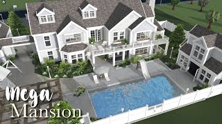 MEGA MANSION BLOXBURG SPEEDBUILD WITH GUEST HOUSE AND POOL [upl. by Arymas]