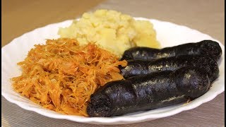 Krvavice s kiselim kupusom i restanim krumpirom  Blood sausage with Sauerkraut and Mashed Potatoes [upl. by Rustice]