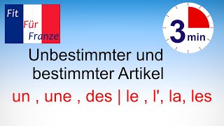 Unbestimmter und bestimmter Artikel im Französischen  Französisch lernen in 3 Minuten [upl. by Tyre389]