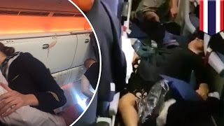 Turbulence in flight Aeroflot flight hits clear air turbulence 27 hurt  TomoNews [upl. by Ettennal]