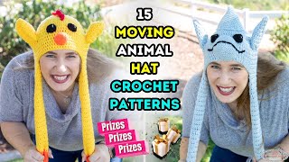 LAST DAY 15 Most Popular MOVING ANIMAL Hat Crochet Patterns PLUS PRIZES [upl. by Ellennoj]