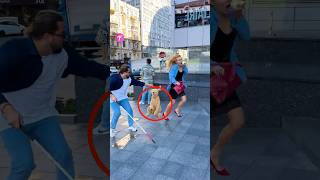 Blind man rescues woman from aggressive dog shorts [upl. by Alleuqcaj]