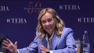 GIORGIA MELONI INTERVIENE AL 50° FORUM TEHA DI CERNOBBIO [upl. by Ayatnohs]