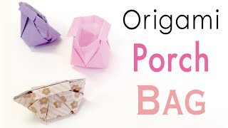 Origami Paper Bag✨Makeup Case✨ Vanity Porch♡  Origami Kawaii〔147〕 [upl. by Halbert]