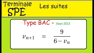 TYPE classique BAC SUITES Assez complet pas facile Term Spé Maths [upl. by Ratib203]