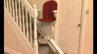 Stannah Stairlift With Hinged Railmp4 [upl. by Linc149]