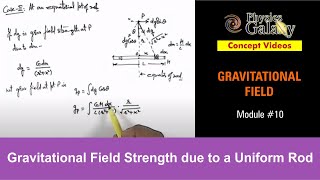 Class 11 Physics  Gravitation  10 Gravitational Field Strength due to a Uniform Rod  JEE amp NEET [upl. by Cyn128]