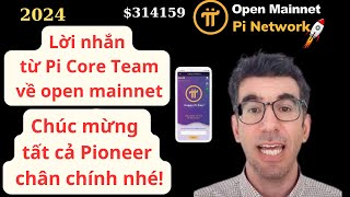 Pi Network  Lời nhắn từ PiCoreTeam về open mainnet chúc mừng pioneers [upl. by Labina]