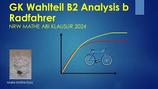 GK Prüfungsteil B2 Analysis Mathe Abi Klausur NRW 2024 Aufgabe b Radfahrer [upl. by Cynthea]