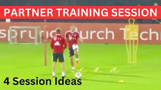 FOOTBALL Partner Training Sessions  4 Variations  FootballSoccer Drills [upl. by Konopka75]