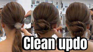 Clean updo  Classic Wedding hairstyle tutorial [upl. by Anael]