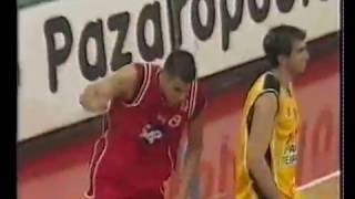 2003 Greek playoffs semifinals game 2 OlympiakosAEKhighlights [upl. by Fritzie]