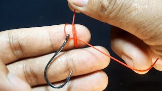 The easiest way to make a snell fishing knot Fishing knot tutorial [upl. by Cyrillus]