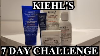 Kiehls 7 Day Skincare Challenge  Ultra Facial Cleanser Eye Fuel Facial Toner and Facial Cream [upl. by Anuaf]