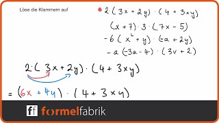 Terme vereinfachen Klammer mal Klammer mal Zahl – Training Nr 15 [upl. by Ihsir557]