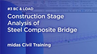 Construction stage analysis of bridge with composite section  3 Boundary conditions and loads [upl. by Kinson]