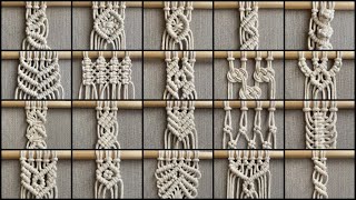 20 pattern elements for your macrame projects  Macrame for beginners  PART 9 [upl. by Enajharas]