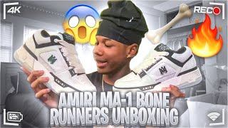 Amiri Ma1 Bone Runner Unboxing amp Review 🦴 ft Heskick amiri fashion sneakers designer review [upl. by Rolo]