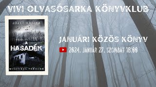 Jozef Karika A hasadék  Januári Viviolvasósarka könyvklub [upl. by Oiligriv706]