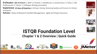 ISTQB Foundation Level  Chapter 1 amp 2 Overview  Quick Guide [upl. by Sedgewick]