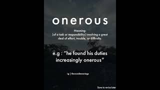 Word of the day  onerous  Subscribe thewordmeanings britishenglish inglis vocabulary [upl. by Ahsiuqel491]