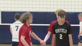 Penfield boys volleyball stays undefeated with sweep of Pittsford [upl. by Bamberger]