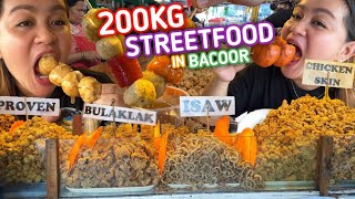 200KG STREETFOODS in BACOOR  PROBEN CHICHARON BULAKLAK CHICKEN SKIN ISAW CALAMARES KWEKKWEK [upl. by Anaitak]