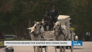 Celebration of Life procession for Rich Homie Quan [upl. by Mansur]