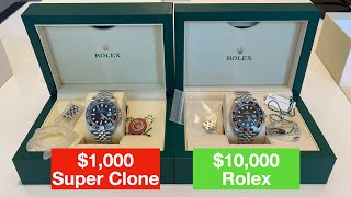 1000 Super Clone vs Rolex GMT Master 2 Pepsi  How to spot a fake Rolex Watch [upl. by Verras516]